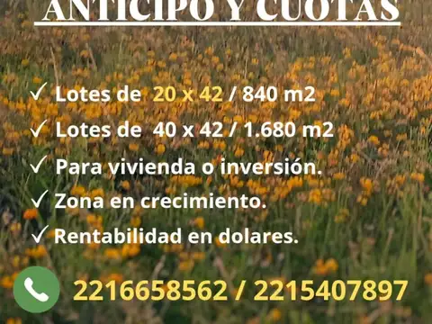 Terreno en Venta en Arana, Partido de La Plata