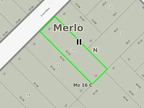 Terreno en Venta en Parque San Martin, Partido de Merlo