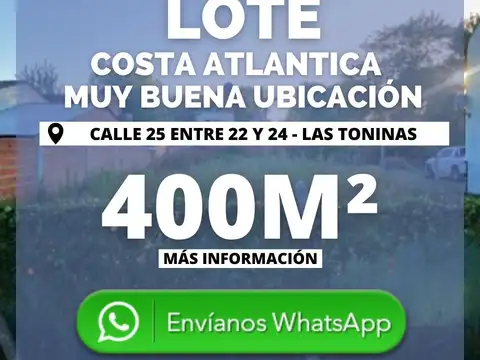 Terreno en Venta en Las Toninas, Partido de La Costa