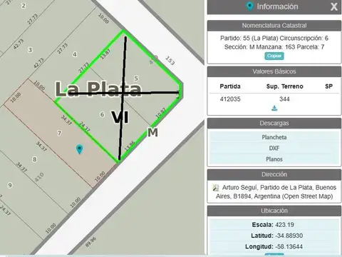 Terreno en Venta en Arturo Segui, Partido de La Plata
