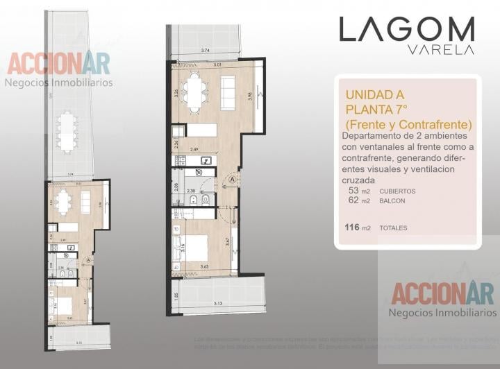 Departamento · 52m² · 2 Ambientes