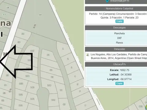 Terreno en Venta en Los Cardales, Partido de Campana