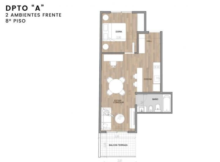 Departamento · 50m² · 2 Ambientes