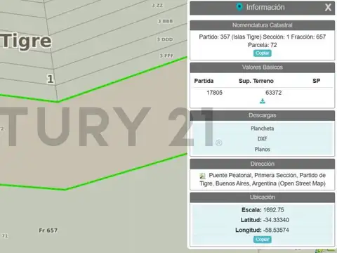 Terreno en Venta en Delta del Tigre, Partido de Tigre