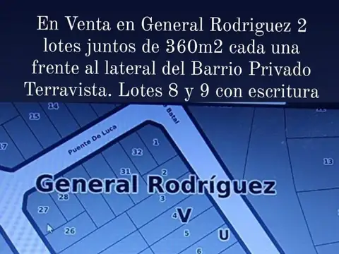 Terreno en Venta en General Rodriguez, Partido de General Rodríguez