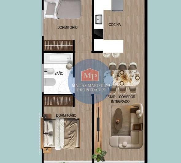 Departamento · 56m² · 3 Ambientes