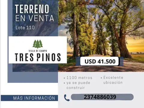 Terreno en Venta en Los Tres Pinos, Countries y Barrios Cerrados en General Rodriguez