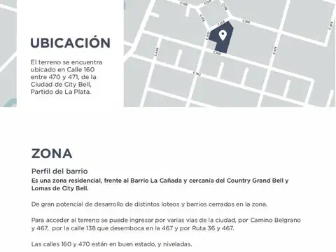 Terreno en Venta en City Bell, Partido de La Plata