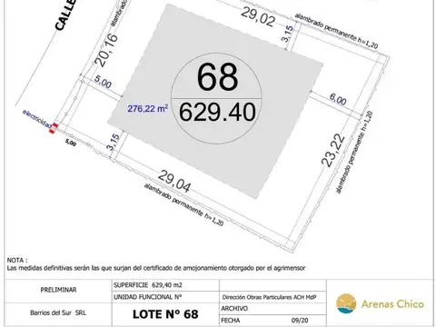 Terreno en Venta en Barrio Arenas Chico, Mar del Plata
