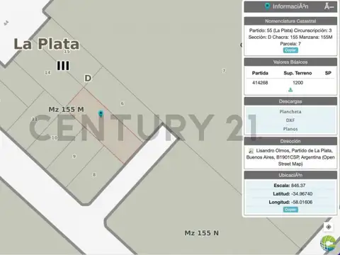 Terreno en Venta en La Plata, Partido de La Plata