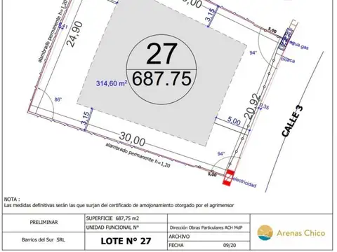 Terreno en Venta en Barrio Arenas Chico, Mar del Plata