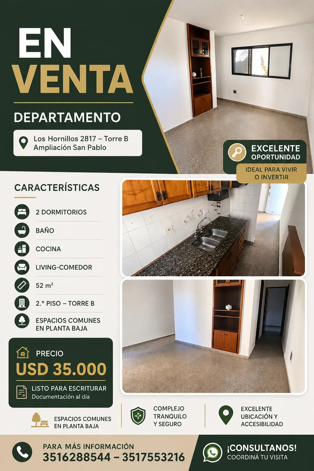 🏡 DEPARTAMENTO EN VENTA – BARRIO AMPLIACIÓN SAN PABLO