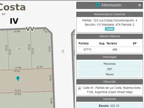Terreno en Venta en Mar del Tuyú, Partido de La Costa