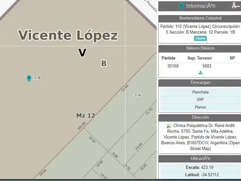 Terreno en Venta en Vicente Lopez, Partido de Vicente López