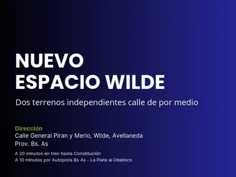 Terreno en Venta en Wilde, Partido de Avellaneda