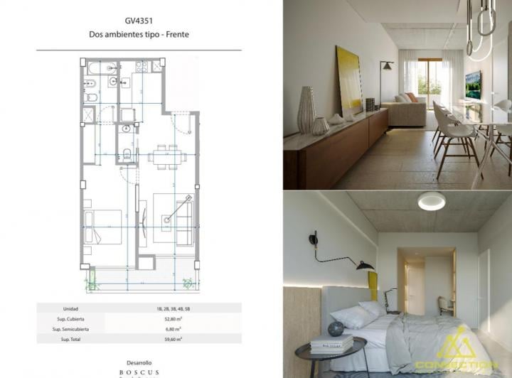 Departamento · 52m² · 2 Ambientes