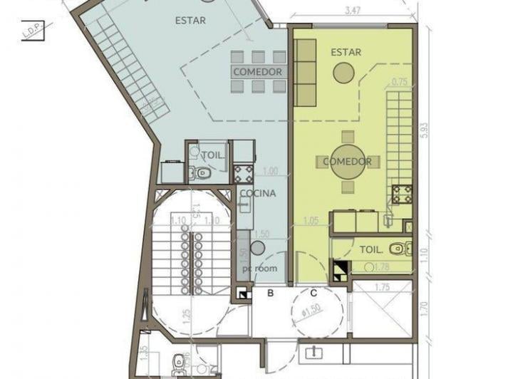Departamento · 64m² · 2 Ambientes