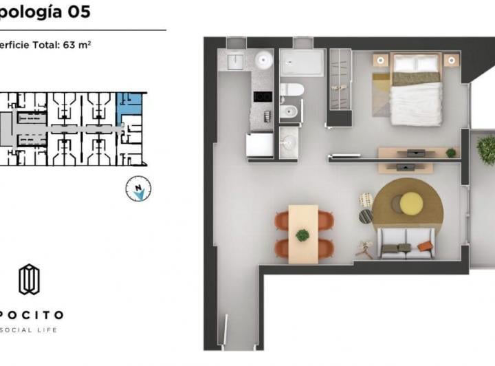 Departamento · 40m² · 2 Ambientes