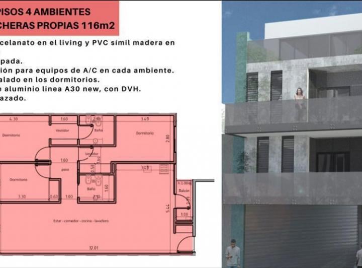 Departamento · 97m² · 4 Ambientes · 2 Cocheras