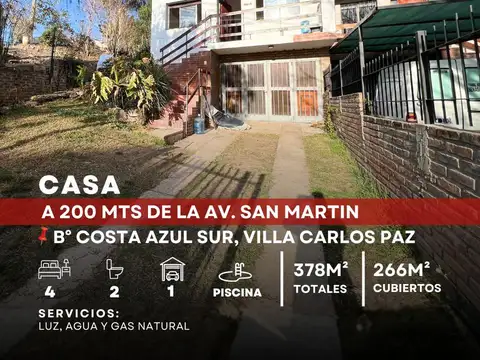 Casa en Venta en Costa Azul, Villa Carlos Paz