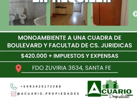 Departamento en Alquiler en Mariano Comas, Santa Fe