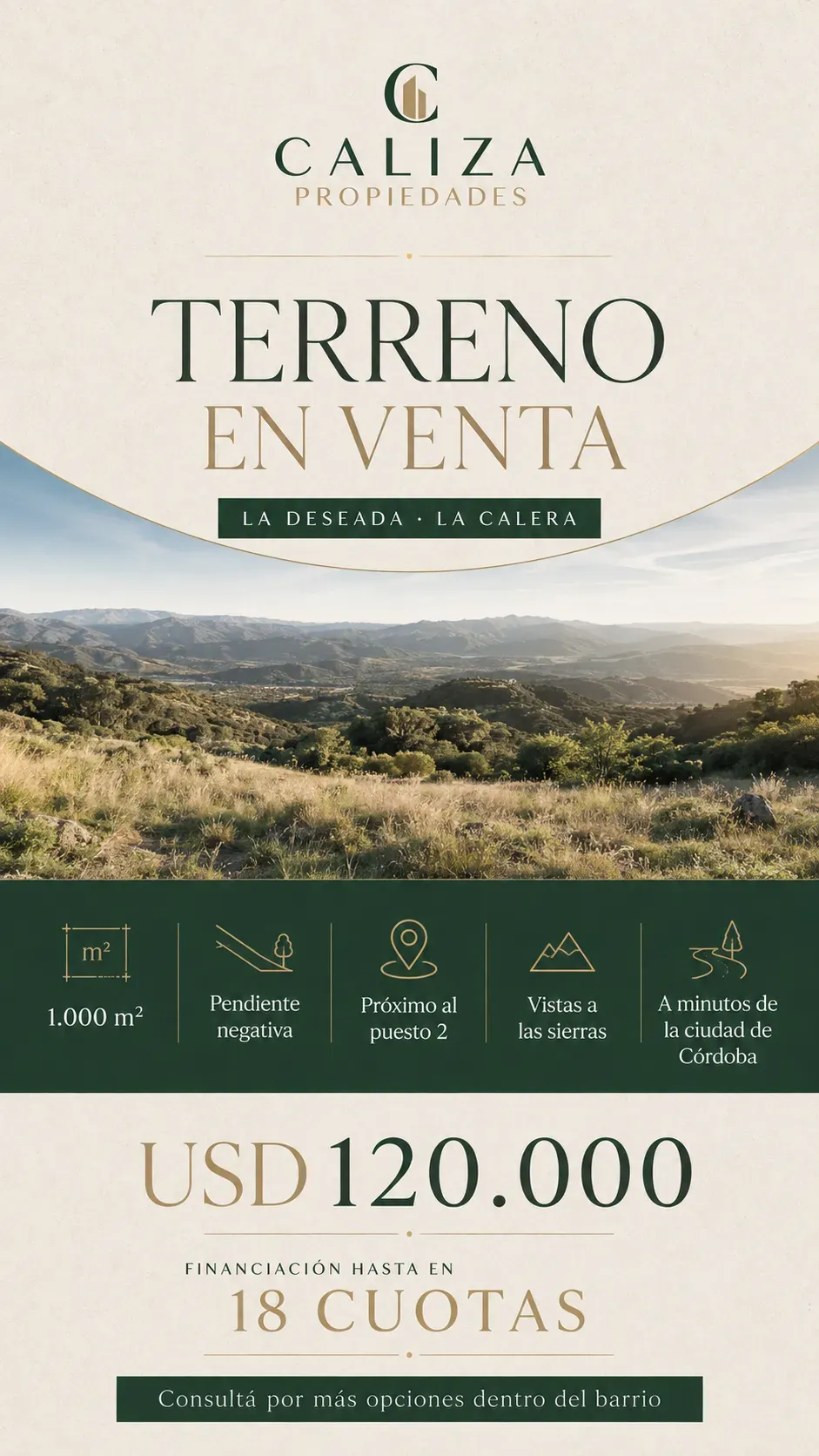 Terreno en Venta con Financiación de 1.000 m² en La Deseada