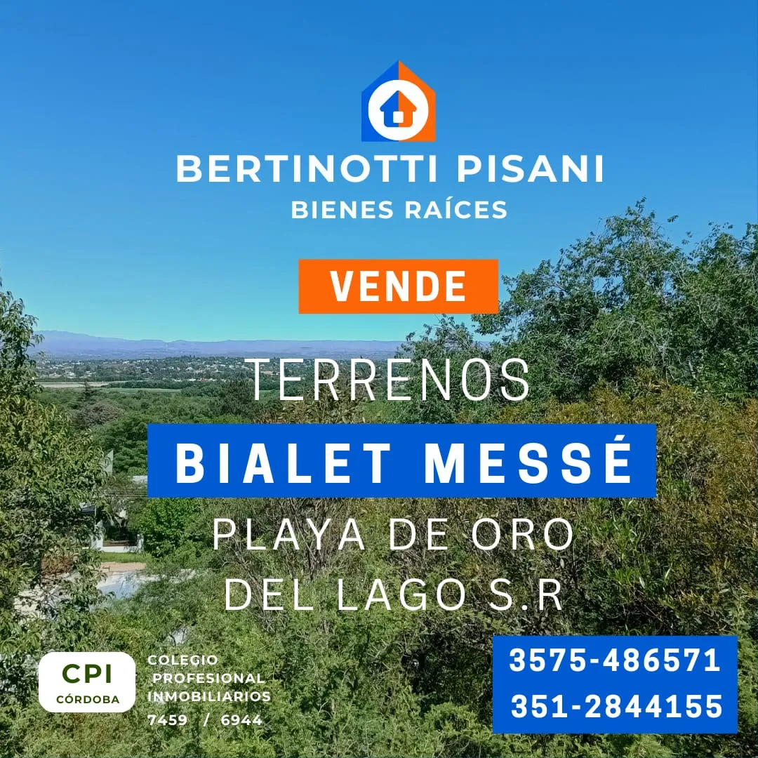 TERRENO EN VENTA - BIALET MASSE