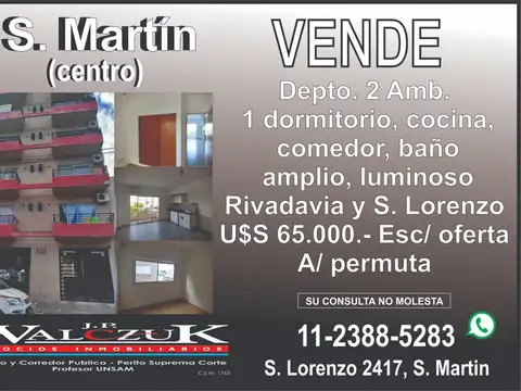 Departamento en Venta en Barrio Parque San Martin, General San Martin
