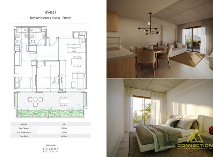 Departamento · 70m² · 3 Ambientes