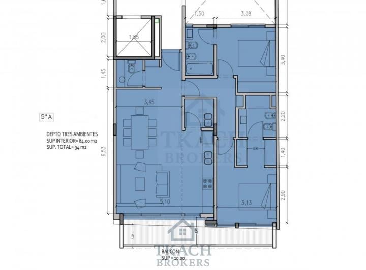 Departamento · 102m² · 3 Ambientes