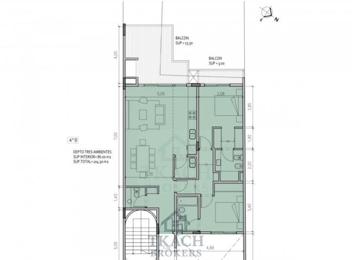Departamento · 104m² · 3 Ambientes