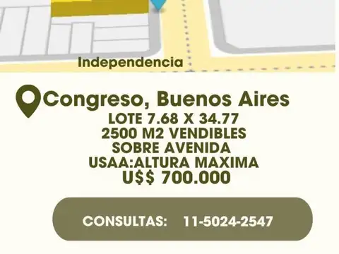 Terreno en Venta en Congreso, Capital Federal
