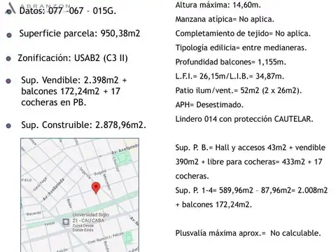 Terreno en Venta en Velez Sarsfield, Capital Federal