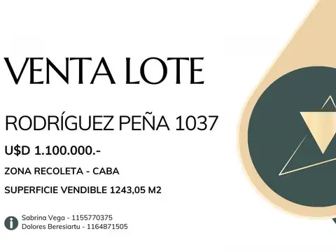 Terreno en Venta en Recoleta, Capital Federal
