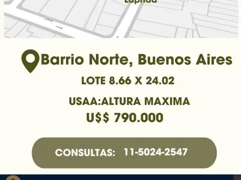 Terreno en Venta en Recoleta, Capital Federal