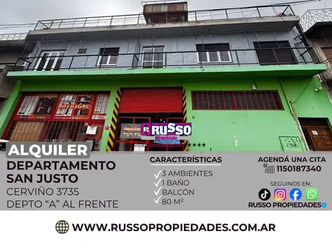 Departamento en Alquiler en San Justo, Partido de La Matanza