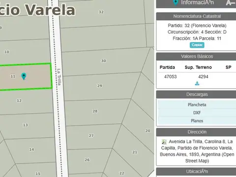 Terreno en Venta en Ingeniero Allan, Partido de Florencio Varela