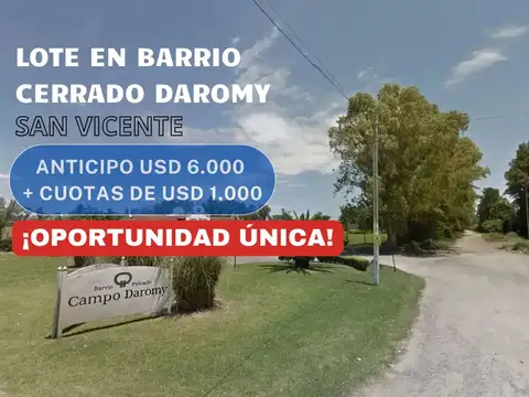 Terreno en Venta en San Vicente, Partido de San Vicente