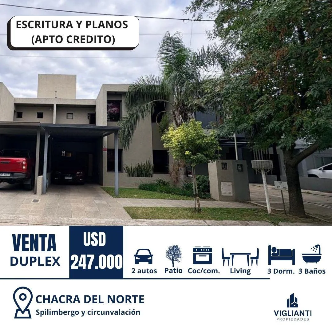 VENTA DUPLEX- APTO CREDITO- Chacra del Norte (Spilimbergo y Circunvalación)