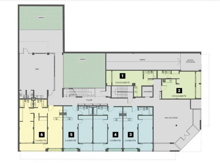 Departamento · 44m² · 2 Ambientes · 1 Cochera