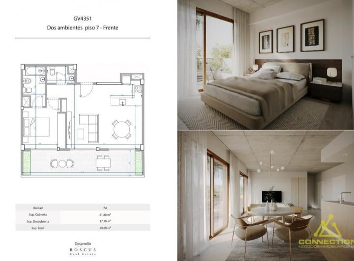 Departamento · 51m² · 2 Ambientes
