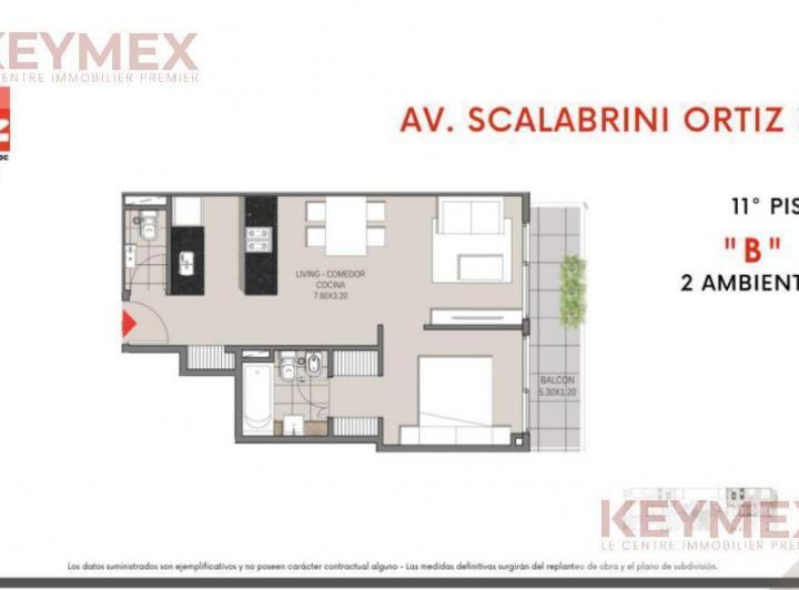 Departamento · 44m² · 2 Ambientes