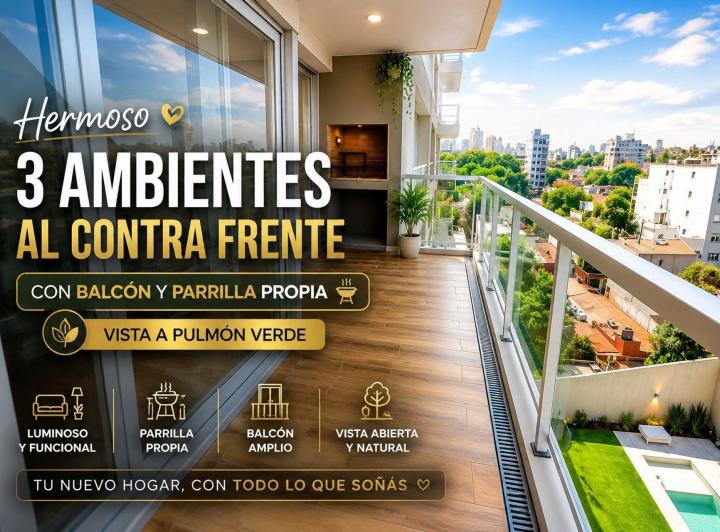Departamento · 57m² · 3 Ambientes · 1 Cochera