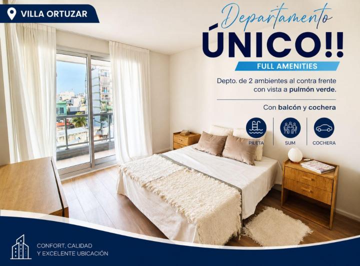 Departamento · 52m² · 2 Ambientes · 1 Cochera