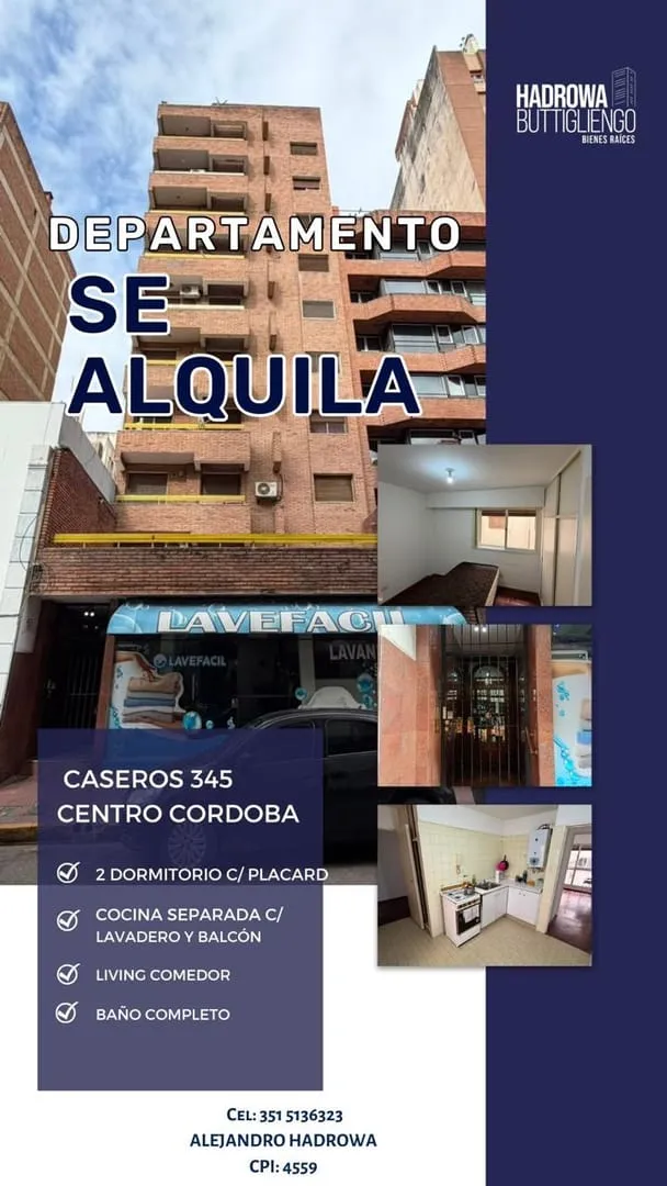 Deparatamento en alquiler 2 dormitorios en Centro con balcon