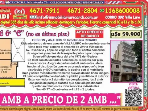 Departamento en Venta en Villa Luro, Capital Federal