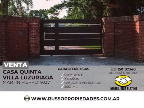 Quinta en Venta en Villa Luzuriaga, Partido de La Matanza