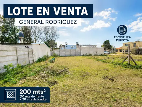 Terreno en Venta en General Rodriguez, Partido de General Rodríguez