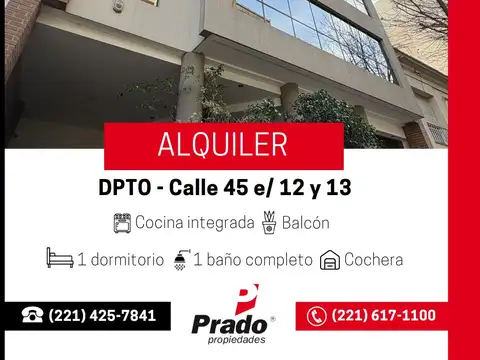 Departamento en Alquiler en Plaza Paso, La Plata