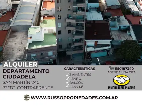 Departamento en Alquiler en Ciudadela, Partido de Tres de Febrero